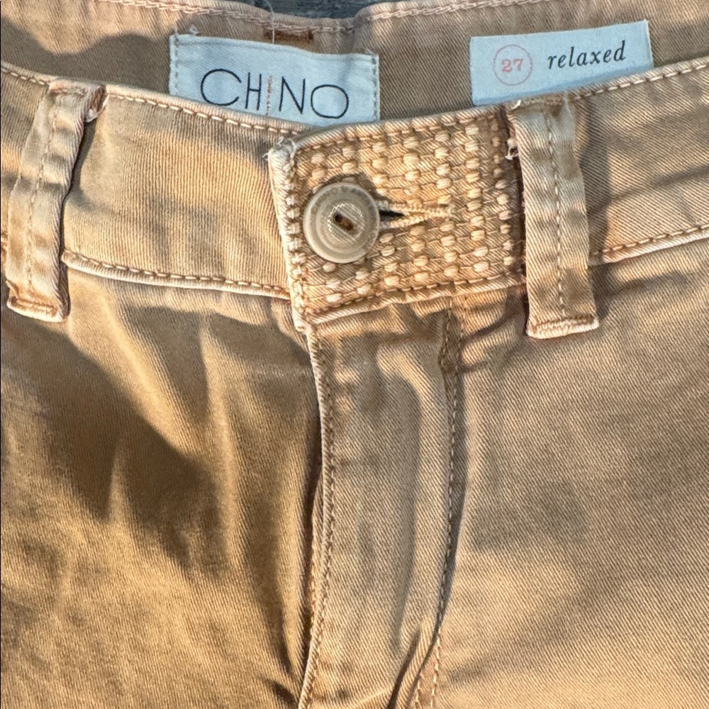 Anthropologie Chino Relaxed Fit Tan Pants - Size 27 - Picture 4 of 7